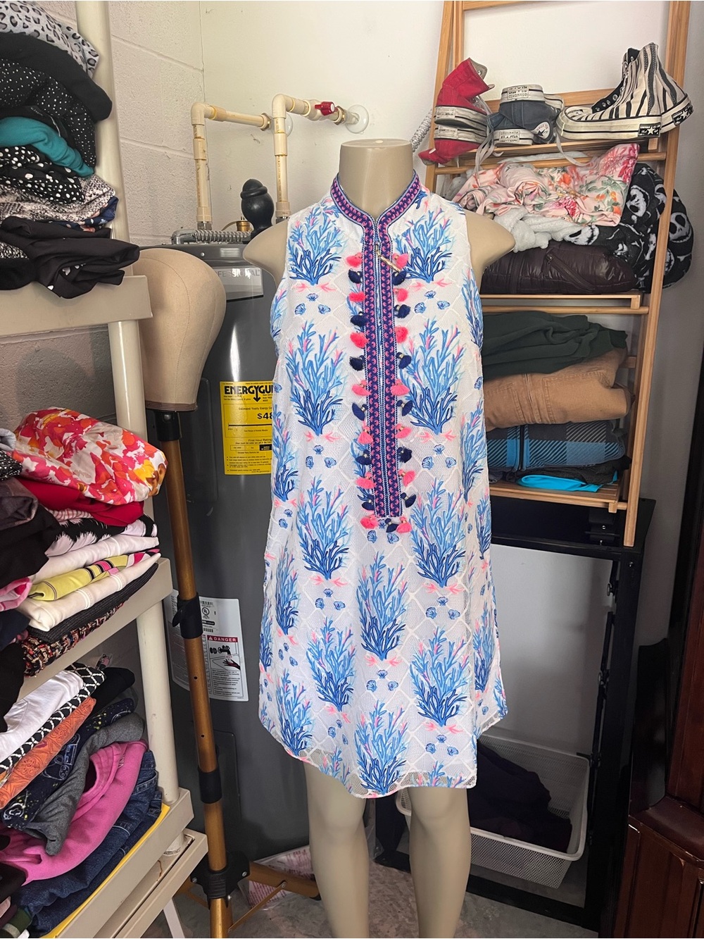 NWT Lilly Pulitzer midi dress with coral reef pattern